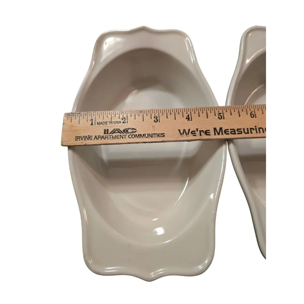 Hall China 2771 White Individual‎ Au Gratin Baking Dishes Set of 4 Vintage USA